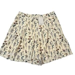 Comune Short Womens S Ivory Wright High‎ Waist Floral Ivory Garden Print NEW